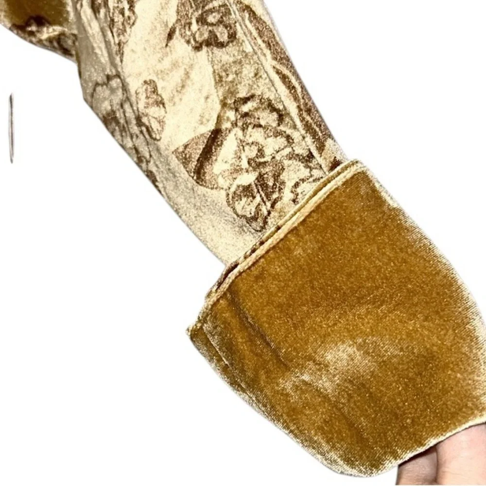 Joyfolie NWT XL Mia Joy Viktoria velvet coat in ochre floral - Picture 9 of 14